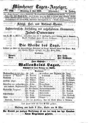 Münchener Tages-Anzeiger Dienstag 1. Juli 1856