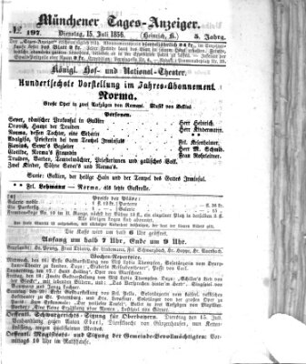 Münchener Tages-Anzeiger Dienstag 15. Juli 1856