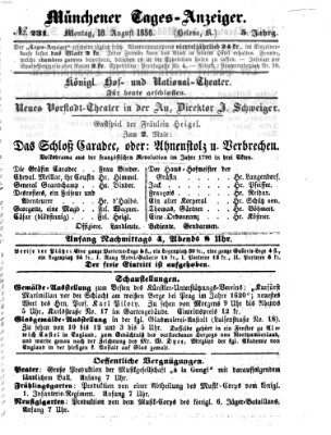 Münchener Tages-Anzeiger Montag 18. August 1856