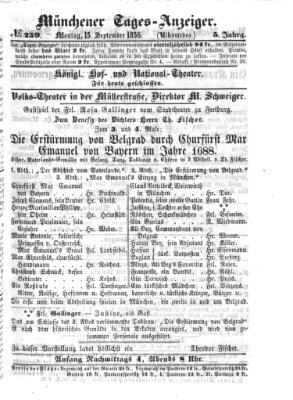Münchener Tages-Anzeiger Montag 15. September 1856