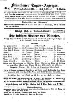 Münchener Tages-Anzeiger Dienstag 6. Januar 1857