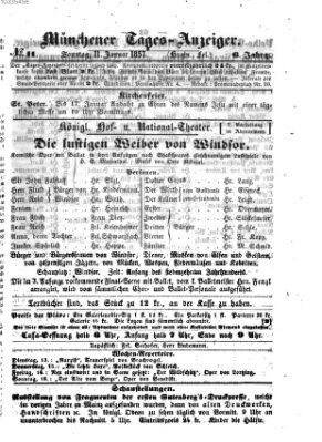Münchener Tages-Anzeiger Sonntag 11. Januar 1857