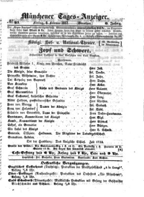 Münchener Tages-Anzeiger Freitag 6. Februar 1857