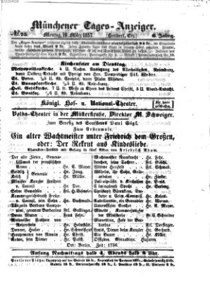 Münchener Tages-Anzeiger Montag 16. März 1857