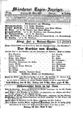 Münchener Tages-Anzeiger Sonntag 29. März 1857
