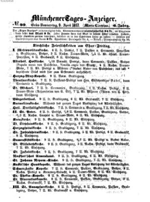 Münchener Tages-Anzeiger Donnerstag 9. April 1857