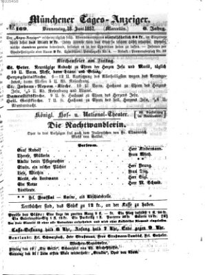 Münchener Tages-Anzeiger Donnerstag 18. Juni 1857