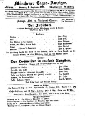 Münchener Tages-Anzeiger Dienstag 1. September 1857