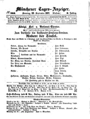 Münchener Tages-Anzeiger Sonntag 20. September 1857