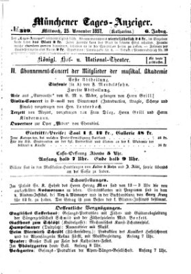 Münchener Tages-Anzeiger Mittwoch 25. November 1857
