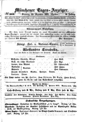 Münchener Tages-Anzeiger Dienstag 29. Dezember 1857