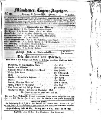 Münchener Tages-Anzeiger Sonntag 31. Januar 1858