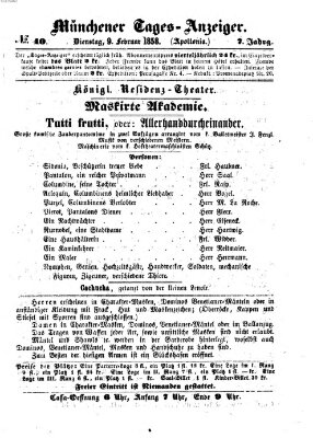 Münchener Tages-Anzeiger Dienstag 9. Februar 1858
