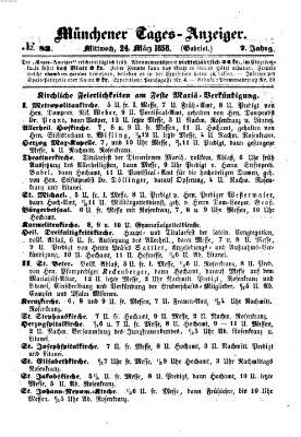 Münchener Tages-Anzeiger Mittwoch 24. März 1858