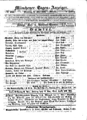 Münchener Tages-Anzeiger Dienstag 4. Mai 1858