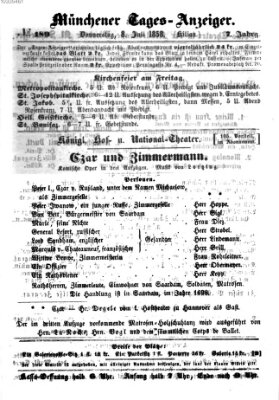 Münchener Tages-Anzeiger Donnerstag 8. Juli 1858