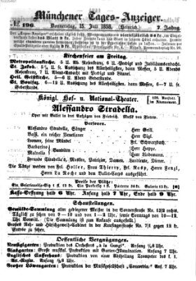 Münchener Tages-Anzeiger Donnerstag 15. Juli 1858