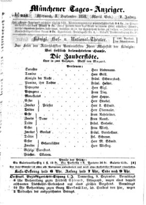 Münchener Tages-Anzeiger Mittwoch 8. September 1858