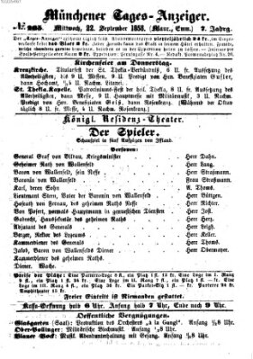 Münchener Tages-Anzeiger Mittwoch 22. September 1858