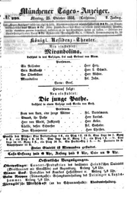 Münchener Tages-Anzeiger Montag 25. Oktober 1858