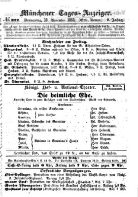 Münchener Tages-Anzeiger Donnerstag 18. November 1858
