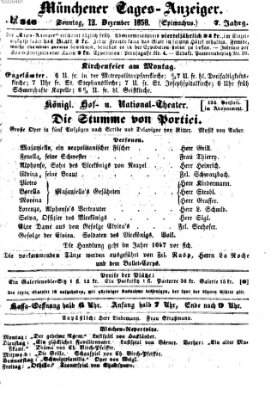 Münchener Tages-Anzeiger Sonntag 12. Dezember 1858