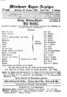 Münchener Tages-Anzeiger Mittwoch 15. Dezember 1858