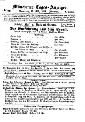 Münchener Tages-Anzeiger Donnerstag 17. März 1859