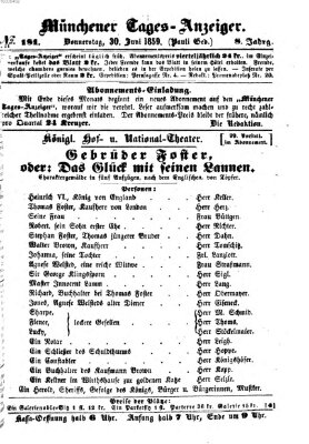 Münchener Tages-Anzeiger Donnerstag 30. Juni 1859