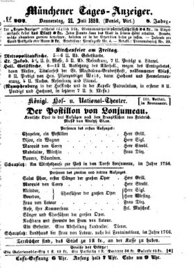 Münchener Tages-Anzeiger Donnerstag 21. Juli 1859