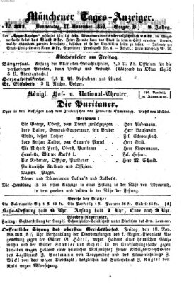 Münchener Tages-Anzeiger Donnerstag 17. November 1859