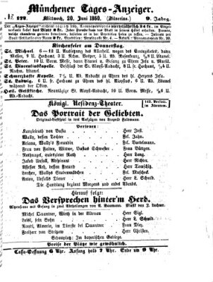 Münchener Tages-Anzeiger Mittwoch 20. Juni 1860