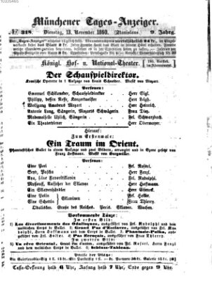 Münchener Tages-Anzeiger Dienstag 13. November 1860