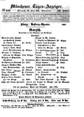 Münchener Tages-Anzeiger Mittwoch 19. Juni 1861