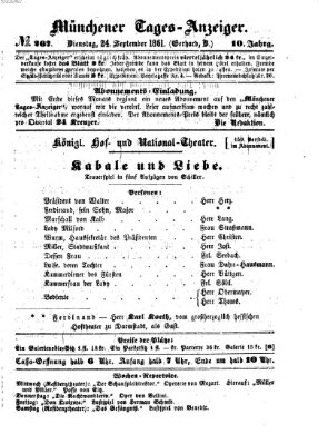 Münchener Tages-Anzeiger Dienstag 24. September 1861