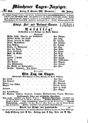 Münchener Tages-Anzeiger Freitag 11. Oktober 1861