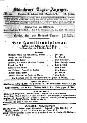 Münchener Tages-Anzeiger Dienstag 18. Februar 1862