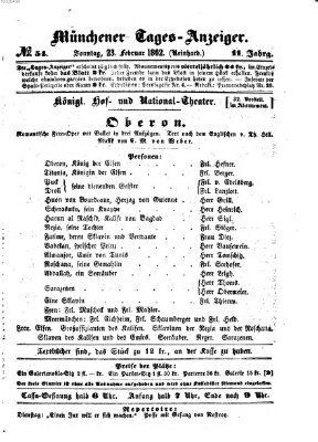 Münchener Tages-Anzeiger Sonntag 23. Februar 1862