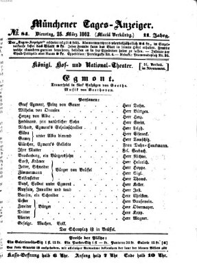 Münchener Tages-Anzeiger Dienstag 25. März 1862