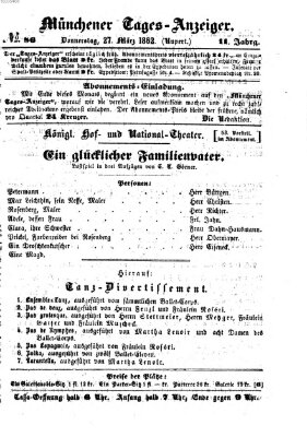 Münchener Tages-Anzeiger Donnerstag 27. März 1862