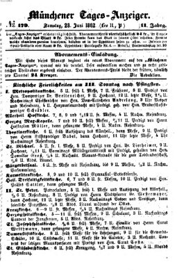 Münchener Tages-Anzeiger Samstag 28. Juni 1862