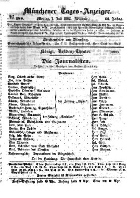 Münchener Tages-Anzeiger Montag 7. Juli 1862