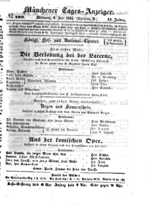 Münchener Tages-Anzeiger Mittwoch 9. Juli 1862