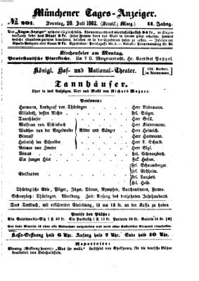 Münchener Tages-Anzeiger Sonntag 20. Juli 1862