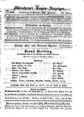 Münchener Tages-Anzeiger Donnerstag 6. November 1862