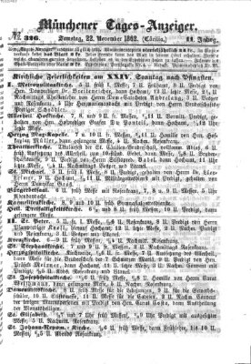Münchener Tages-Anzeiger Samstag 22. November 1862