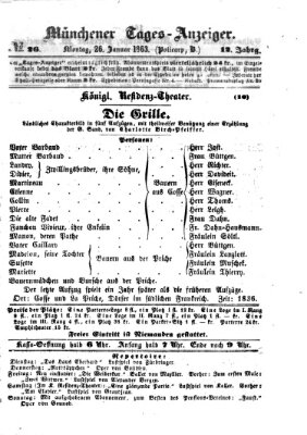 Münchener Tages-Anzeiger Montag 26. Januar 1863
