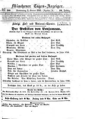 Münchener Tages-Anzeiger Donnerstag 5. Februar 1863