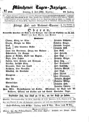 Münchener Tages-Anzeiger Sonntag 5. Juli 1863