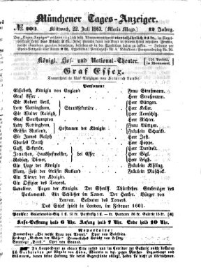 Münchener Tages-Anzeiger Mittwoch 22. Juli 1863